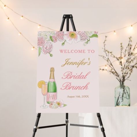 Floral Brunch And Bubbly Bridal Brunch Welcome Foam Board #zazzle #weddinginvitations #birthdayinvitations #babyshowerinvitations #zazzleinvitations #monogram #businesscards #graduation #homedecor Bubbly Bridal Shower Ideas, Floral Brunch, Bridesmaid Brunch, Brunch And Bubbly, Bridal Brunch, Floral Bridal Shower, Mothers Day Cards, Foam Board, Christmas Photo Cards