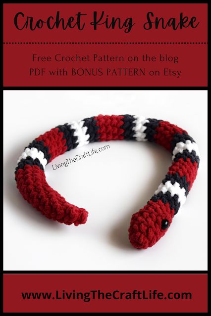 How To Crochet A Snake For Beginners, Easy Crochet Snake Pattern Free, Crochet Snake Pattern Free, Cute Snake Crochet Pattern Free, Crochet Big Snake Pattern Free, Crochet Cobra Snake Pattern, Crochet Snake, King Snake, Crochet Keychains