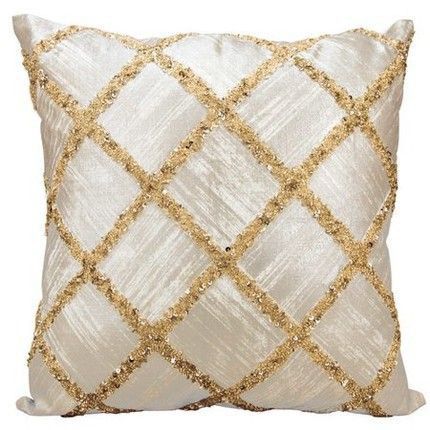 Gold Decorative Pillows, Sequin Throw Pillows, Gold Throw, Gold Throw Pillows, White Decorative Pillows, Pillow Arrangement, Cushion Cover Designs, Bantal Sofa, Kathy Ireland