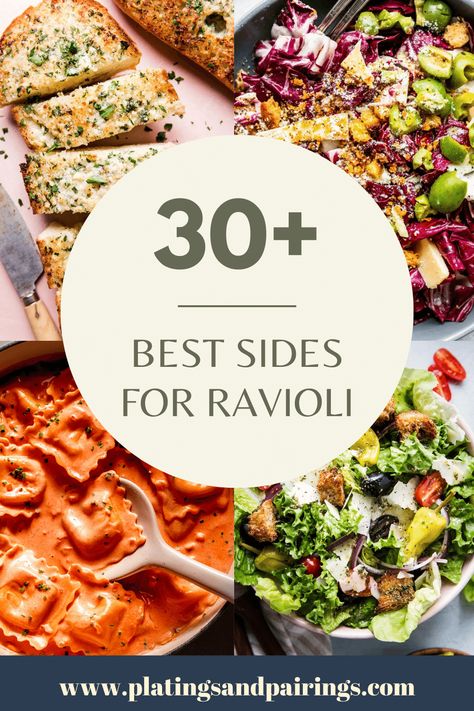 Wondering what to serve with ravioli? I’ve got you covered with this handy guide of the best sides for ravioli! Ravioli Serving Ideas, Side For Ravioli, Things To Make With Ravioli, Side Dishes For Ravioli, What To Eat With Ravioli, Side Dishes For Ravioli Dinners, What To Serve With Ravioli Dinners, Toasted Ravioli Meal, Sides For Ravioli Dinner