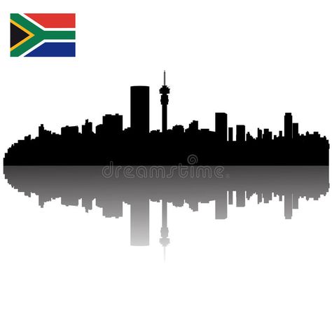 Johannesburg silhouette skyline. Detailed Johannesburg silhouette skyline with S , #spon, #skyline, #silhouette, #Johannesburg, #Detailed, #Flag #ad Johannesburg Skyline Silhouette, Joburg Skyline, Johannesburg Skyline, South Africa Flag, Flag Illustration, Sky Line, Africa Flag, Auction Ideas, Skyline Silhouette