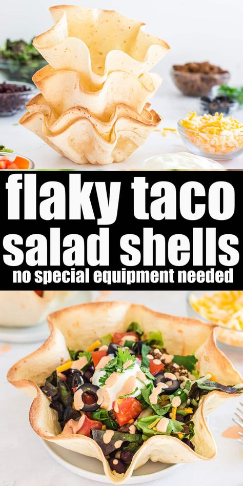 Baking Taco Shells Oven, Taco Bowl Shells In The Oven, Tortilla Shells In Oven, Homemade Taco Bowl Shell, How To Make Taco Salad Shells, Make Taco Shells From Tortillas, Baked Taco Salad Bowls, Tortilla Taco Salad Bowl, Taco Salad Shells In The Oven