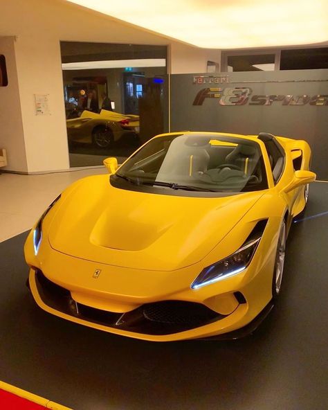 F8 Spider, Ferrari F8 Tributo, F8 Tributo, Ferrari F8, Luxury Car Interior, High End Cars, Luxurious Cars, Yellow Car, Ferrari Car