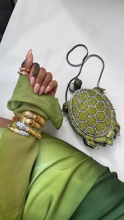 Knot Bangle, Embellished Bags, Green Turtle, Crystal Bags, Girly Bags, Luxury Purses, Pretty Bags, Nail Shop, Bangle Set