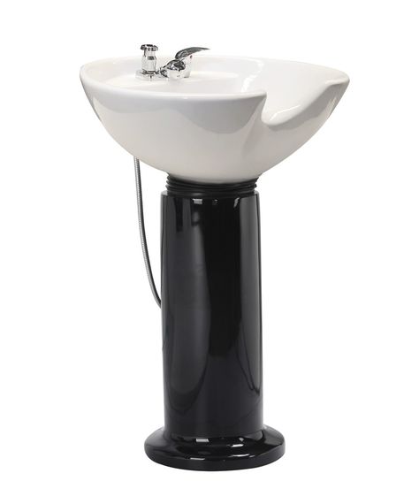 Terri Pedestal Shampoo Unit Wash Bowls Salon, Diy Shampoo Bowl At Home, Salon Sink Station Ideas, Salon Shampoo Area Ideas, Salon Shampoo Area, Salon Decor Studio, Hair Washing Sink, Hair Wash Station, Salon Sink