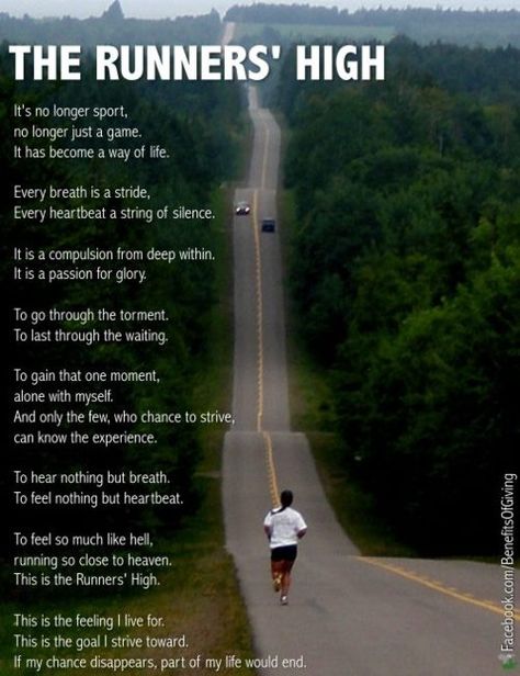 The Runners' High: It's no longer sport, no longer just a game. It has become a way of life. Every breath is a stride, every heartbeat a str... Running Poems, Running Quotes Motivation, Distance Running Quotes, Track Star, Why I Run, I Love To Run, Cross Country Running, Runners High, Love Run