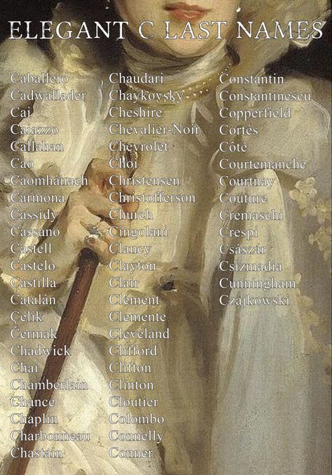 Posh Last Names, Elegant Surnames Aesthetic, Dr Last Names, Last Names For Characters Royal, Classy Last Names, Elegant Names With Meaning, Royalty Last Names, Elegant Last Names For Characters, Fantasy Nation Names