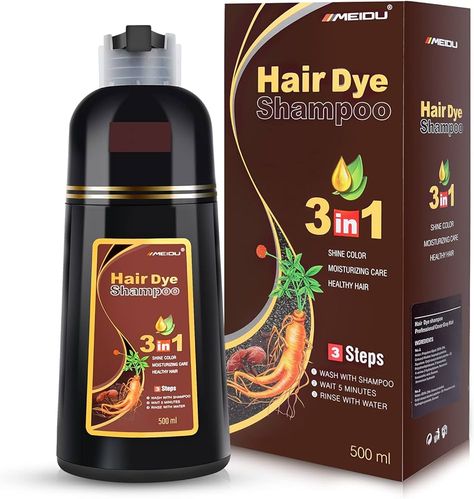 Amazon.com : BELEZALIB MEIDU Instant Hair Color Shampoo Chestnut Brown Hair Dye Shampoo for Women & Men 3 in 1- Herbal Ingredients Coloring Shampoo in Minutes 500ML : Beauty & Personal Care Chestnut Brown Hair Dye, Chestnut Brown Hair, Shampoo For Gray Hair, Hair Dye Shampoo, Black Hair Dye, Brown Hair Dye, Hair Color Shampoo, Gray Coverage, Color Shampoo