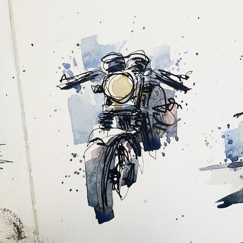 cool idea!! Art Moto, Motorbike Art, Bmw R100, Motorcycle Artwork, Motorcycle Drawing, Bike Sketch, Motorcycle Illustration, Bike Illustration, Motorcycle Posters