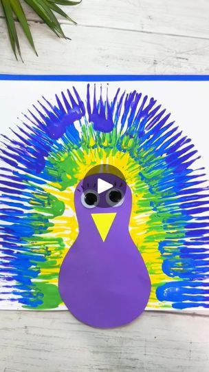 Fork painted peacocks! #artsandcrafts #craftsforkids #easycrafts | Kids Craft Barn | Global Genius · Boh Dee Doh Peacock Crafts Preschool, Peacock Crafts For Kids, Peacock For Kids, Prek Art, Craft Activities For Toddlers, Peacock Crafts, Peacock Art, Kids Projects, Kid Crafts