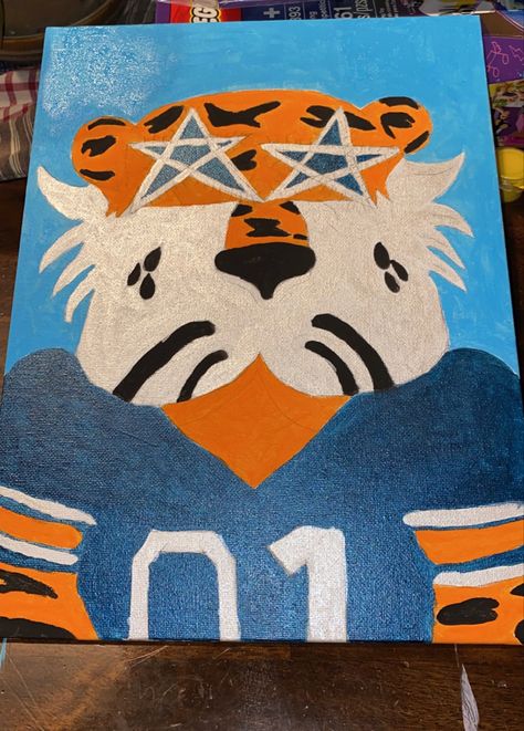 Auburn Canvas Paintings, Dorm Paintings, Dorm Art, Painting Canvases, Tiger Art, Auburn Tigers, Girl Bedroom Decor, Auburn, My Happy Place