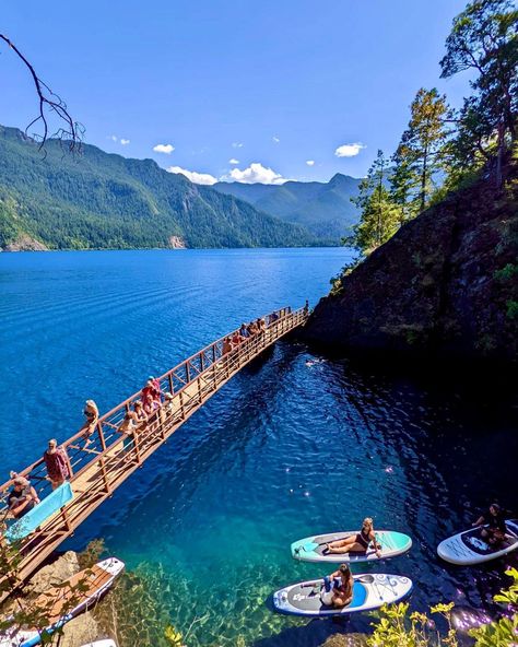 Crescent Lake In Olympic... - Bucket List Travel Ideas Lake Crescent Washington, Lake Crescent, Crescent Lake, Olympic National Park Washington, Bucket List Travel, Lake Washington, Washington Usa, Olympic National Park, Travel List