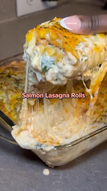 Seafood Network🦞🦐🦀🦑🐙🍤 on Instagram: "Salmon Lasagna Rolls 🤩
@yesits.maria ❤️

This is your next dinner idea 🤤" Chicken And Shrimp Lasagna Roll Ups, Salmon Alfredo Lasagna Rolls Recipe, Salmon Alfredo Lasagna Rolls, Seafood Lasagna Roll Ups, Salmon Lasagna Rolls, Alfredo Lasagna Rolls, Shrimp Lasagna, Salmon Alfredo, Salmon Lasagna