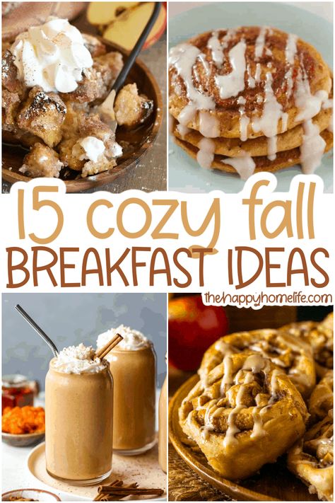 Start your morning off on the right foot with these cozy fall breakfast ideas. Whether you're craving pumpkin waffles or apple cinnamon oatmeal, there's something here for everyone to enjoy! Click through now and start planning out your menu today. These recipes will have both kids and adults begging for more- can't beat that! Breakfast Ideas Sweet, Fall Breakfast Ideas, Cracker Barrel Copycat Recipes, Pumpkin Breakfast Recipes, Fall Recipes Breakfast, Pumpkin Breakfast, Pumpkin Pie Smoothie, Fall Brunch, Pumpkin Waffles