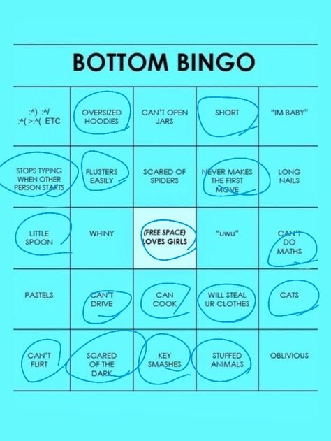 Bottom Bingo, Free Space, Girls In Love, Bingo, Coding