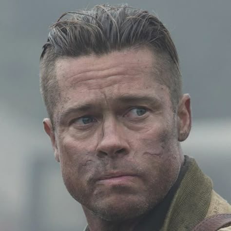 Brad Pitt Haircut In Fury | What Is It? How To Get The Hairstyle Brad Pitt Fury Hair, Brad Pitt Fury Haircut, Fury Haircut, Brad Pitt Fury, Brad Pitt Haircut, Brad Pitt Hair, Leonardo Dicaprio Girlfriend, Skin Fade, Long Hair On Top