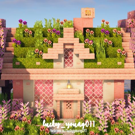 Today I brought you this wonderful cherry blossom chalet, this is my first build in 1.20, I hope you like it🌷🌸🍒 Blossom Core, Minecraft Small House, Blossom House, Minecraft Interior Design, Minecraft House Plans, Minecraft Farm, Minecraft Cottage, Easy Minecraft Houses, Diy Minecraft