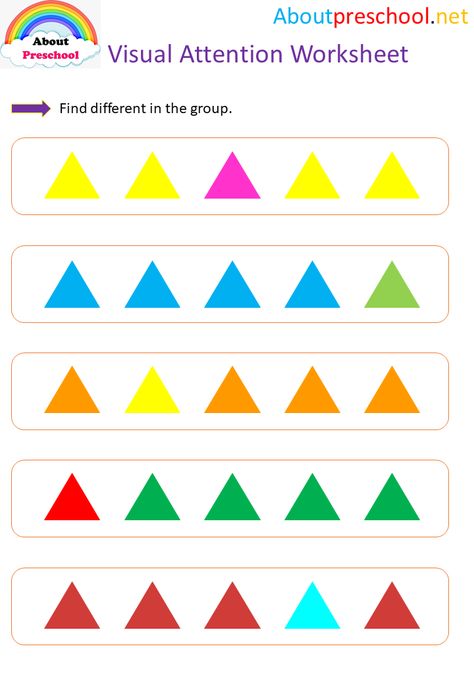 Visual Attention Worksheets, Worksheets On Shapes, Shapes Worksheets Preschool, Shapes Activities Preschool, Attention Worksheets, Shapes For Preschool, Preschool Pattern Worksheets, Disabilities Activities, English Preschool