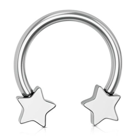 Oufer 16G Titanium Five-star Shaped Horseshoe Septum Ring Star Septum Ring, Star Septum Piercing, Cute Septum Piercing Jewelry, Septum Pericing, Cool Septum Jewelry, Cute Septum Piercing, Star Septum, Silver Septum Piercing, Star Nose Ring