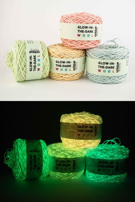 Glow Yarn, Artistic Crochet, Glow In The Dark Yarn, Dark Crochet, Halloween Yarn, Unique Yarn, Textured Yarn, Ribbon Yarn, Metallic Yarn