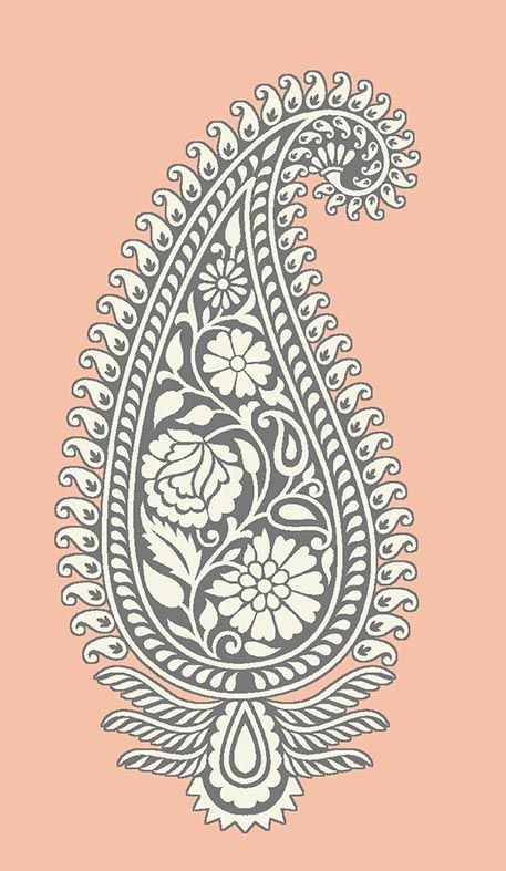 Paisley Motif Design, Mughal Paisley Motifs, Paisley Motif Embroidery, Paisley Butta, Mango Motif, Paisley Drawing, Kolka Design, Textile Pattern Design Fashion, Fabric Paint Shirt