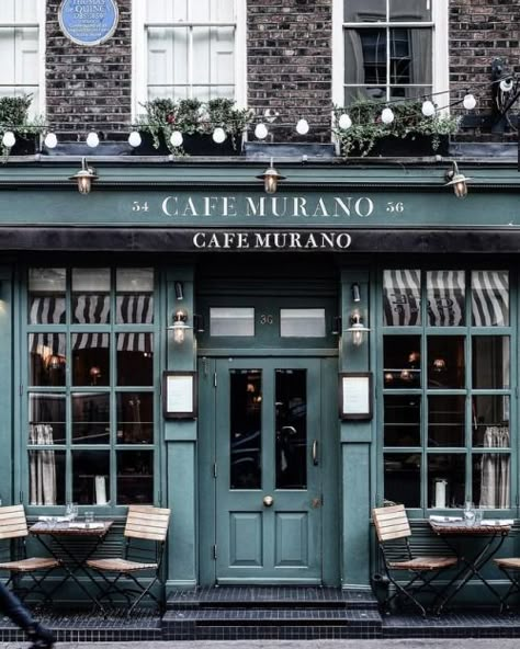 Cafe Murano, Cafe Exterior, Shop Exterior, Shop Facade, Storefront Design, Cafe Shop Design, Casa Vintage, Shop Fronts, Coffee Shop Design