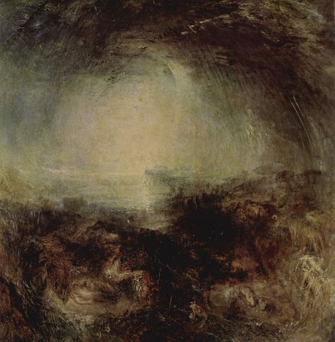 Shade and Darkness - the Evening of the Deluge by William Turner (1775 - 1851) Turner Paintings, Joseph Turner, Jmw Turner, Turner Painting, J.m.w. Turner, Romantic Landscape, August Macke, Joseph Mallord William Turner, Tate Gallery