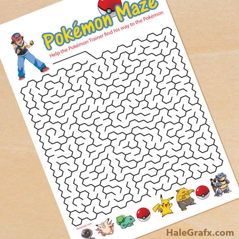 FREE Printable Pokémon Maze Pokemon Maze, Pokemon Party Ideas, Mazes Printable, Pokemon Party Games, Pokemon Printables, Video Game Crafts, Pokemon Themed Party, Pokémon Birthday, Party Games Printable