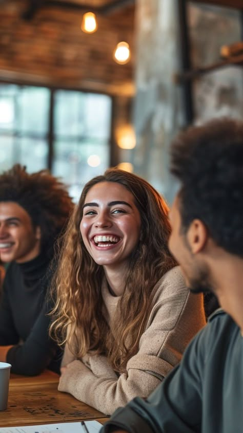 Joyful Social Gathering: A #groupoffriends share a #laugh together in a #cozycafe setting, enjoying #camaraderie. #laughter #friends #cafe #joy #woman #aiart #aiphoto #stockcake ⬇️ Download and 📝 Prompt 👉 https://stockcake.com/i/joyful-social-gathering_127018_14163 Socialising With Friends, Gathering With Friends, Reconnecting With Friends, Social Gathering Aesthetic, Friend Gathering, Friends Selfie, Friends Having Coffee, Women Gathering Photography, Laughter Friends