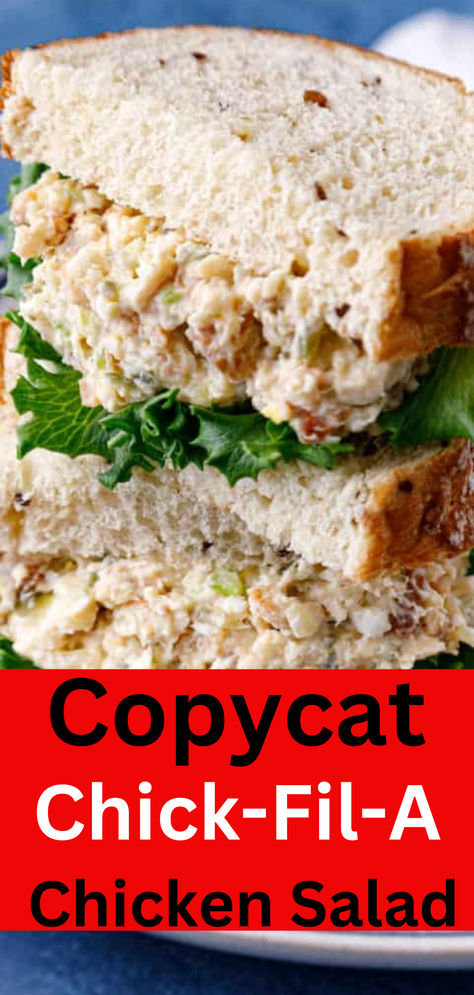 Copycat Chick-Fil-A Chicken Salad Best Homemade Chicken Salad, Copycat Chick Fil A Chicken Salad, Lunch Meat Salad, Chicken Salad Healthy Recipe, Best Chicken Salad Recipe Homemade, Sweet Chicken Salad Recipe, Chicken Salad Chick Copycat Recipes, Chick Fil A Chicken Salad, Chick Fil A Chicken Salad Recipe