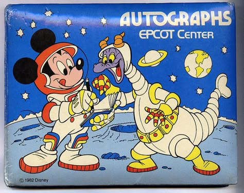 Disney Epcot Center 1982 Autograph Book | Flickr - Photo Sharing! Vintage Disney World Aesthetic, Figment The Dragon, Disney 80s, Figment Disney, Vintage Disney Posters, 80s Disney, Vintage Disney World, Autograph Book Disney, Autograph Book