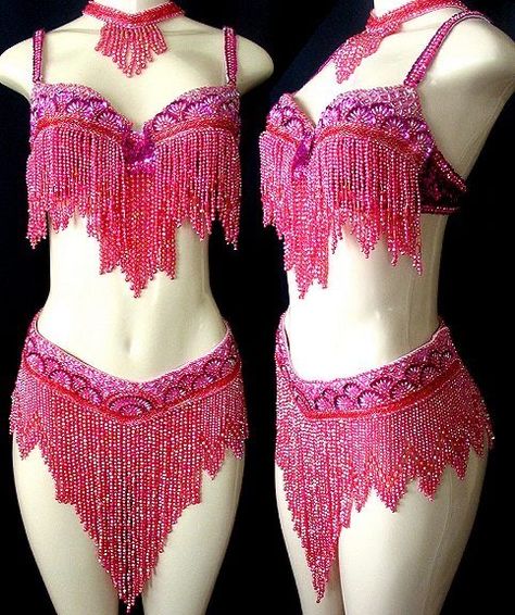 Pink Dance Costumes, Pearl Tops, Baju Kahwin, Showgirl Costume, Carnival Ideas, Belly Dancer Costumes, Dancing Costumes, Belly Dance Dress, Burlesque Costumes