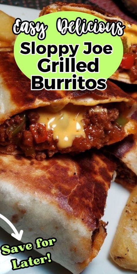 Do you love the oozing mess of a delicious Sloppy Joe, but hate having to use a fork? Solve your problem with these tasty Sloppy Joe Grilled Burritos! Sloppy Joe Grilled Burritos, Sloppy Joe Burrito, Grilled Burritos, Bbq Sandwich Recipe, Sloppy Joe Grilled Cheese, Cheesy Sloppy Joes, Grilled Cheese Sloppy Joe, Beer Cheese Sauce, Sloppy Joes Easy