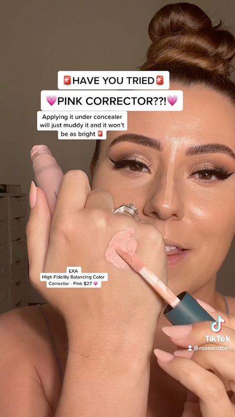 roseandben on Instagram: You’ve tried pink powder??? Try pink corrector💗👏🏻 Make sure you watch the entire video! Lots of tips and you see it in low light! It’s… Pink Color Corrector, Pink Undereye, Pink Concealer, Corrector Makeup, Pink Powder, Color Corrector, Pink Makeup, Hair Tips, Low Light