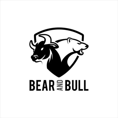 Bear And Bull Logo, Bull And Bear Logo, Bullish And Bearish Logo, Forex Trading Wallpaper, Trading Wallpaper, Trade Logo, Bear Logo Design, Bull And Bear, Marketing Logo Design