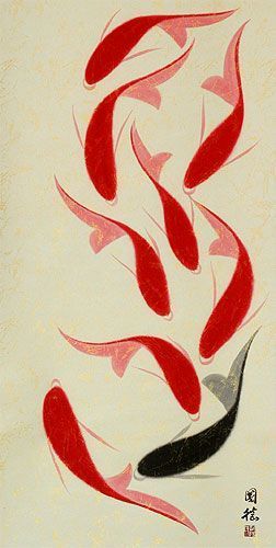 Wall Scroll, Koi Art, Soyut Sanat Tabloları, Fish Drawings, Japanese Patterns, Fish Painting, Chinese Painting, Fish Art, Koi Fish