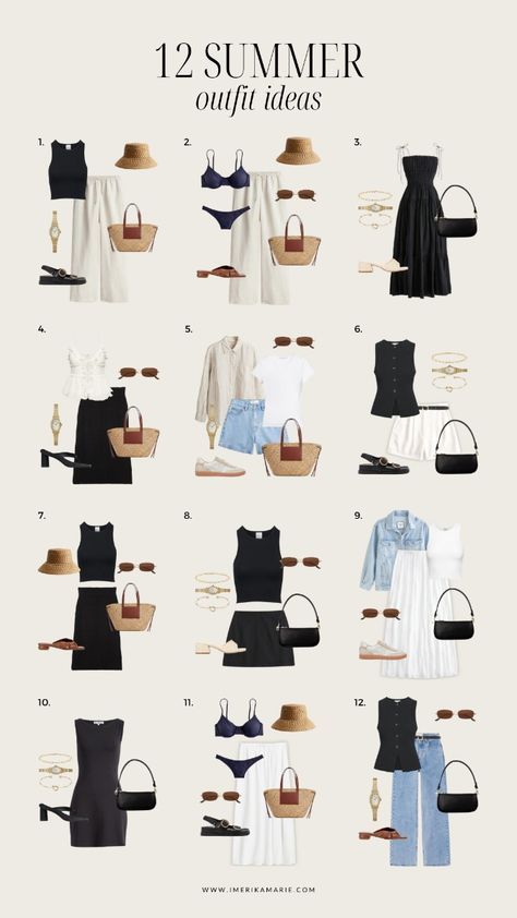 Europe Outfits Summer 2024, European Summer Capsule Wardrobe 2024, Italy In July Outfits, 2024 Outfits Summer, Summer 2024 Outfit Ideas, Summer Vacation Outfit Inspo 2024, Resort Wear Outfit Ideas, Summer Fit Inspo 2024, Trend Summer 2024 Outfit