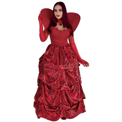 Queen Of Hearts Costume Descendants, The Descendants Costume, Queen Of Hearts Rise Of Red, Queen Of Hearts Descendants Outfit, Rise Of Red Costume, Descendants Queen Of Hearts, Queen Of Hearts Descendants, Disney Descendants Costume, Marble Skirt