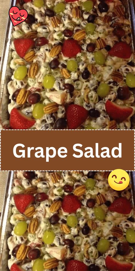 Refresh your taste buds with this delightful Grape Salad. A medley of juicy grapes tossed in a sweet and creamy dressing, topped with a sprinkle of crunchy pecans. Simple Grape Salad Recipe, Easy Grape Salad, Sugar Scrub Diy Peppermint, Grape Salad Recipe, Grape Apple, Scrub Diy, Fruit Salad Easy, Summer Salads With Fruit, Salad Easy