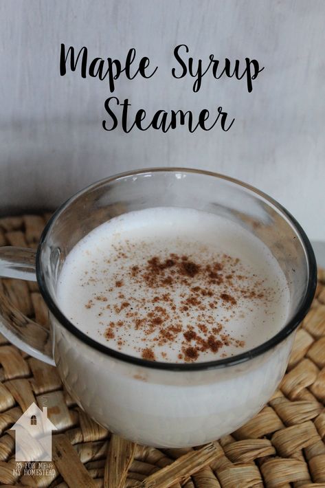 Sweetened with maple syrup, this Maple Steamer recipe is a lightly sweet, comforting hot beverage. Themed Snacks, Elf Family, Fun Drinks Alcohol, Hot Drinks Recipes, Dessert Smoothie, Pumpkin Spice Syrup, Steamer Recipes, Rich Desserts, Snacks To Make