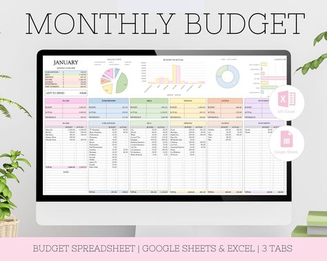 Monthly Budget Spreadsheet Expense and Budget Tracker Simple Excel Paycheck Budget 3 Tab Budget and Bookkeeping Spreadsheet Finance Tracker - Etsy Polska digitalplannertutorial #studygoalplanner #plannerfreebies #workplanner Expense Tracker Excel, Finance Spreadsheet, Subscription Tracker, Bill Calendar, Excel Budget Spreadsheet, Budget Spreadsheet Template, Tracking Expenses, Monthly Budget Spreadsheet, Excel Budget