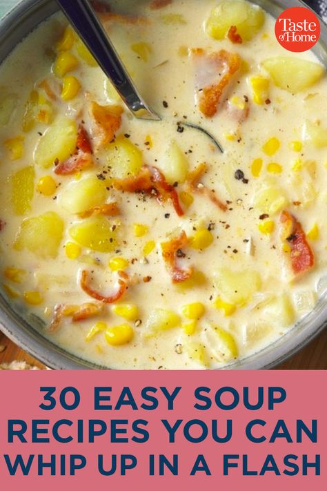 Quick Easy Soup Recipes, Veggie Chowder, Can Soup Recipe, Fast Soup Recipes, Easy Soups To Make, Easy Crockpot Soup, Easy Homemade Soups, Bisque Soup Recipes, Soup Making