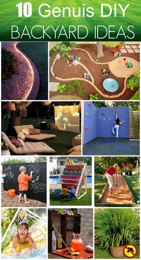 10 Genius DIY Backyard Ideas - Princess Pinky Girl Diy Backyard Water Park, Best Backyard Ideas, Diy Backyard Ideas, Diy Patio Ideas, Pinky Girl, 2 Princess, Genius Ideas, Patio Diy, Diy Outdoor Decor