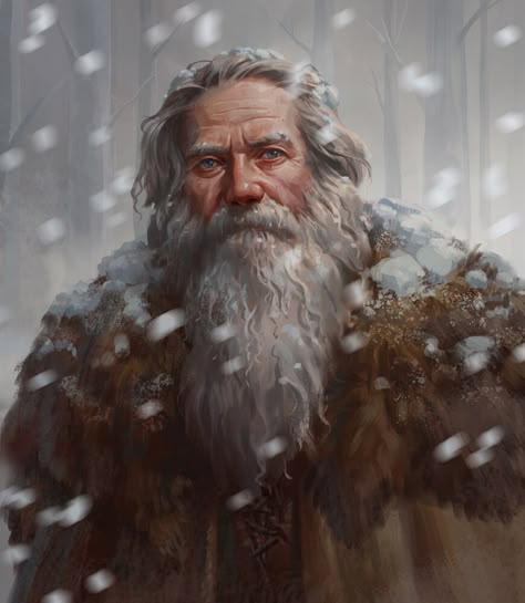 ArtStation - Winter Woodsman Fantasy Story Ideas, Paintings And Drawings, Fantasy Portraits, Fantasy Story, Dungeons And Dragons Characters, Dnd Art, Fantasy Male, Wow Art, Warhammer Fantasy