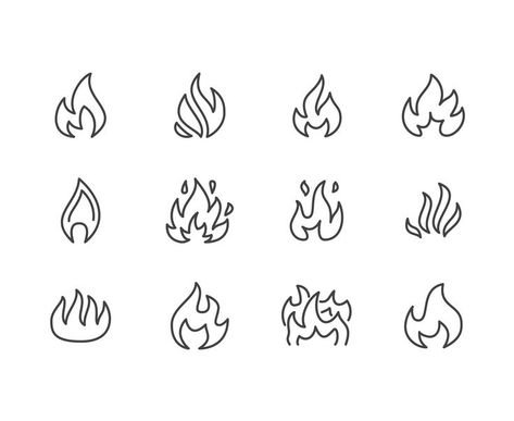 Shapes Silhouette, Fire Sketch, Rain Tattoo, Fire Vector, Dibujo Simple, Fire Icons, Fire Drawing, Sketch Note, Fire Stock