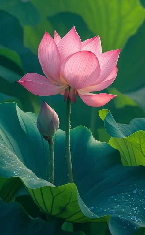 자작나무 그림, Lotus Flower Pictures, Gouache Color, Lotus Flower Art, Lily Lotus, Botanical Floral Art, Lily Painting, Lotus Art, Lovely Flowers Wallpaper