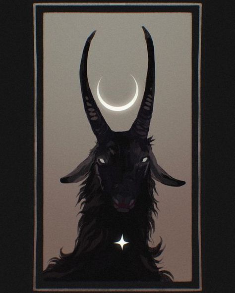 Goat Drawing Satanic, Goat Man Art, Satanic Goat Art, Black Goat Art, Goat Paintings, Black Phillip, Black Goat, Pagan Spirituality, Goat Art