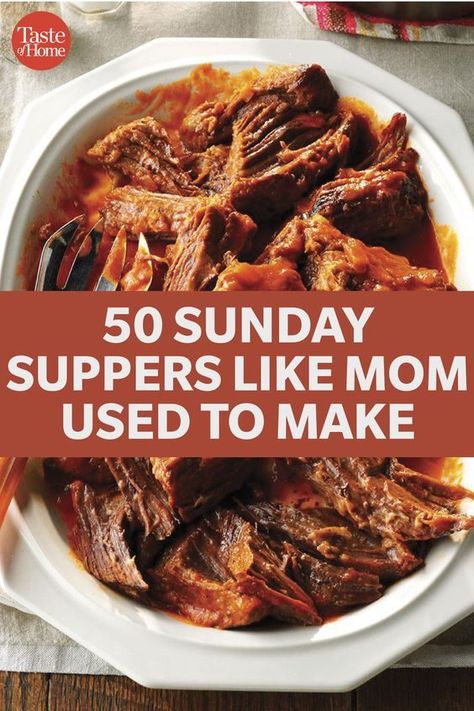 100 of Grandma's Best Sunday Dinners Sunday Lunch Ideas, Sunday Family Dinner, Easy Sunday Dinner, Ground Beef Dinner Ideas, Beef Dinner Ideas, Sunday Meals, Big Family Meals, American Dinner, Big Family Dinner