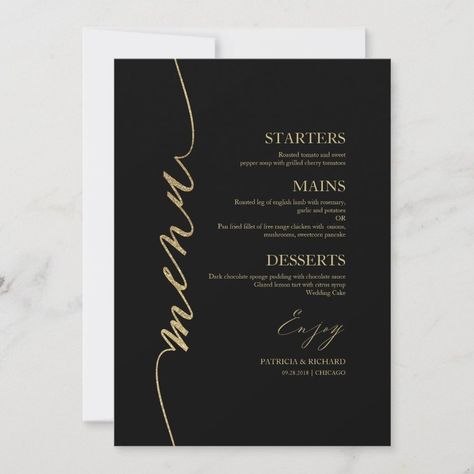 Fancy Script Wedding Menu Card For Plate  Zazzle Fancy Script, Wedding Plates, Calligraphy Wedding, Wedding Menu Cards, Menu Card, Wedding Calligraphy, Simple Chic, Free Birthday Invitations, Free Birthday Invitation Templates