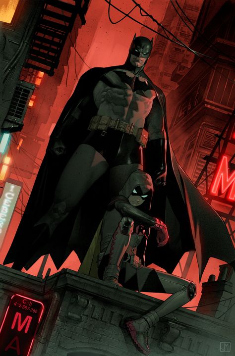 ArtStation - Batman and Robin #5 variant cover , Jorge Molina Superhero Comics Art, Son Of Batman, Robin Comics, Batman Hush, Robin Dc, Univers Dc, Batman Artwork, Cartoon Cartoon, Batman Comic Art